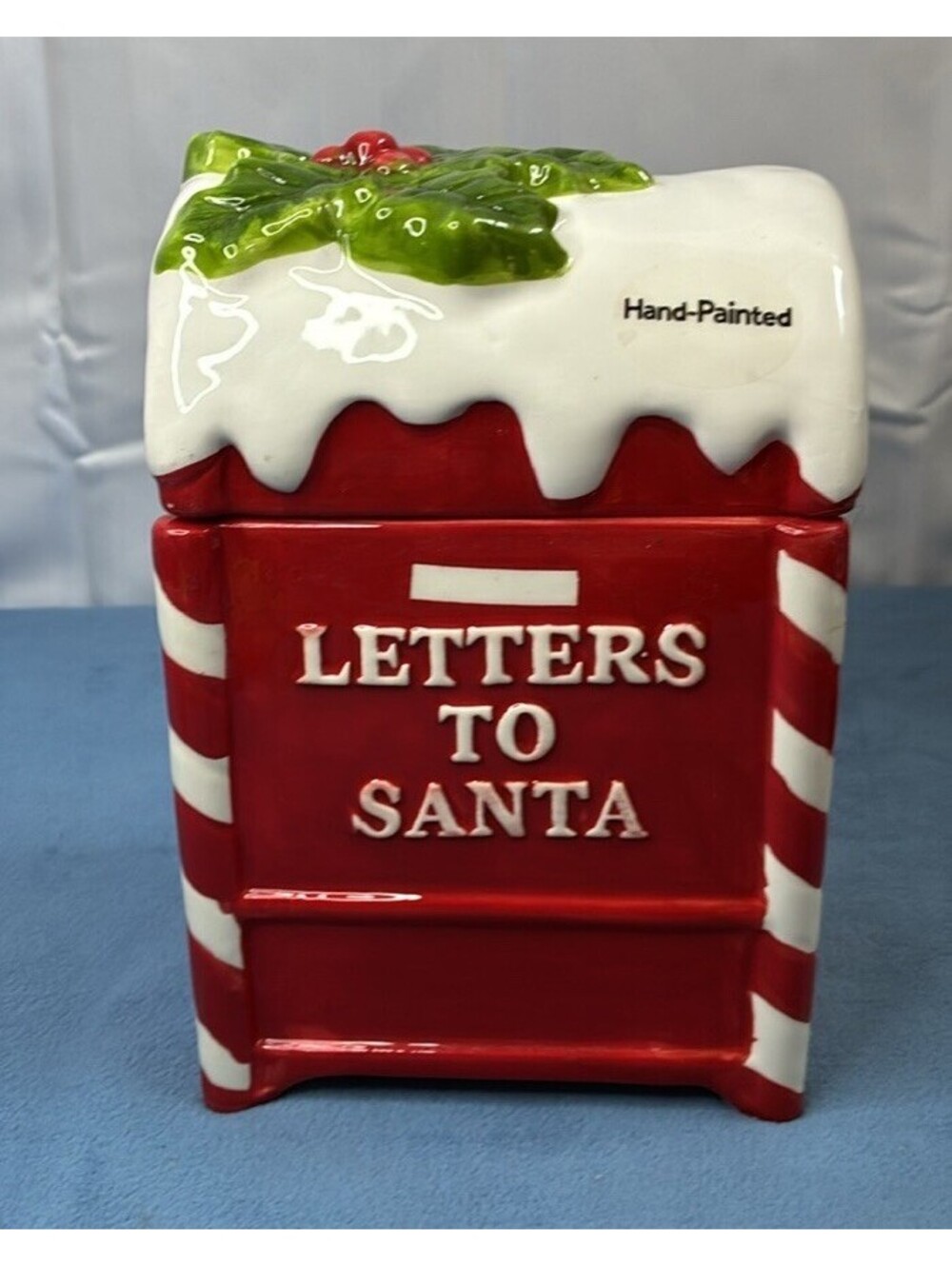 Earthenware Ceramic Holiday Time "Letters to Santa" Cookie Jar